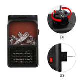 Mini Electric Fireplace Heater, Warm Air Fan 220V 50Hz, Electric Heater with Log Flame Effect