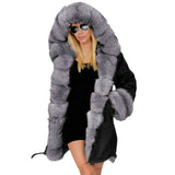 Cotton-padded Jacket, Hooded Fur Collar Coat