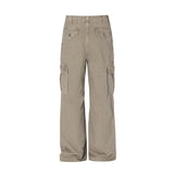 Washed Old Multi-pocket Straight-leg Denim Trousers, Men's Loose Casual Pants