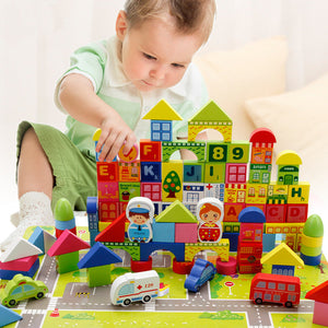Traffic Wooden Building Blocks, Educational Toy