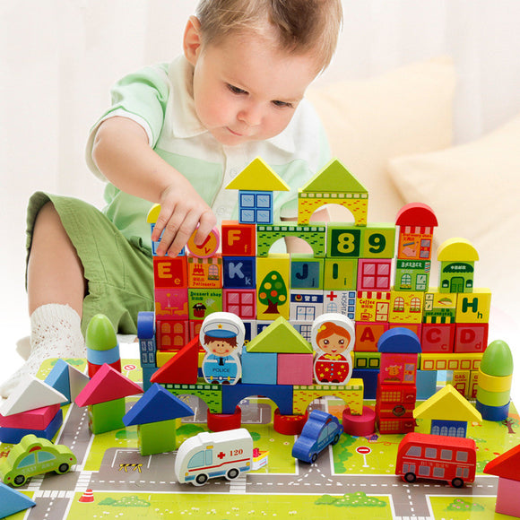 Traffic Wooden Building Blocks, Educational Toy
