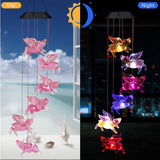 Outdoor Solar Wind Chime Lamp Hummingbird Butterfly Ball Garden Decoration