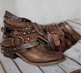 European and American Plus Size Rivets Short Boots