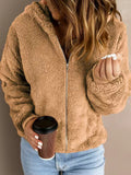 Women's Casual Hooded Long Sleeve Pullover Plush Jacket