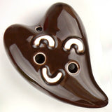 Colour Glaze Heart-shaped Porcelain Flute