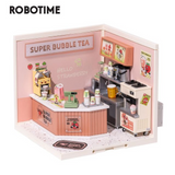 Robotime Rolife Super Creator Daily Plastic DIY Miniature House Cafe Energy Supply Store Building Block Sets