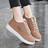 Women's Cotton Shoes wth Fleece, Sports Flat Sneakers