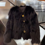 Autumn and Winter New Short Thickened Environmental Protection Faux Fur, High-end Tops Coat for Women