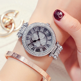 Four-leaf Clover Women's Watch, Full Diamond Waterproof Korean Fashion Girls' Clock