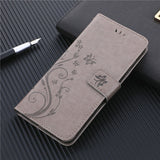 Butterfly Embossed Leather Flip Cover Protective Phone Case