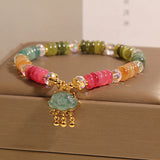 Colorful Tourmaline Jade Xiangyun Crystal Bracelet for Women