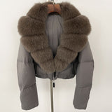 Fox Fur Collar Thick Short Down Jacket