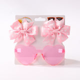 Kids' Printed Bow Hair Clip & Sunglasses Accessories Set