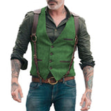 European and American, Casual Solid Color Men's Vest
