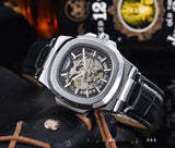 Barrel-shaped Leather Belt, Men's Waterproof Mechanical Watch