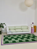 Living Room Coffee Table Checkerboard Carpet, Modern Light Luxury Household Cashmere-like Floor Mat