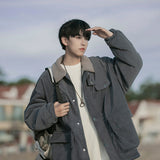 Retro Boys’ Workwear Cotton Coat – Trendy Jacket