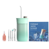 Oral Irrigator, Dental Portable Water Flosser Tips, USB Rechargeable 200ml Water Tank Flosser for Cleaning Teeth