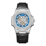 Barrel-shaped Leather Belt, Men's Waterproof Mechanical Watch
