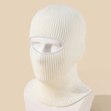 Single Hole, Solid Color Acrylic Mask, Knitted Hat
