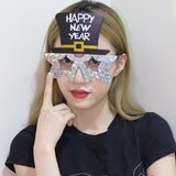 Creative Happy New Year Party Glasses Supplies Photo Props Holiday Dance Dress-up Funny Glasses