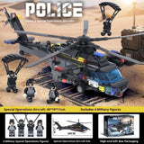 SWAT Police Helicopter Building Blocks Puzzle Toy for Kids