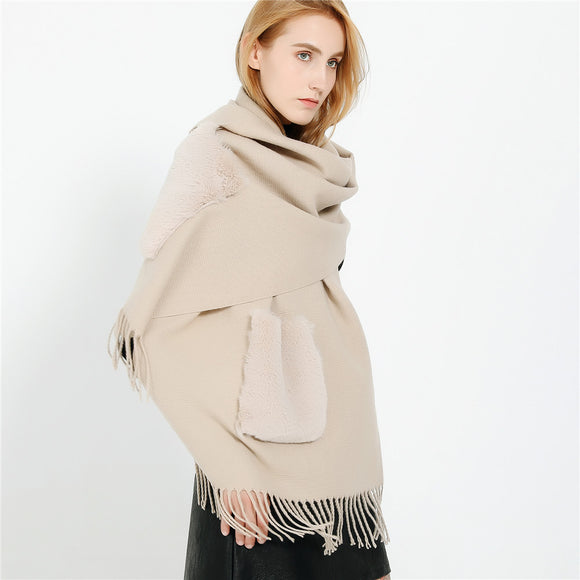 Faux Cashmere Warm Functional Scarf or Shawl