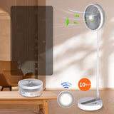 Portable Retractable USB Charging Fan with Ring Light Timing, Touch Control Panel