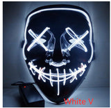 Black V Halloveen Horror Glowing Mask