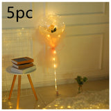 LED Luminous Balloon Rose Bouquet, Transparent Bobo Ball Rose