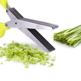 Stainless Steel Multi-layer Herb & Green Onion Scissors for Seaweed, Spices & Kitchen Prep