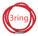Men's Braided Genuine Leather Bracelet, Stainless Steel Beads, Charm Band for Boys