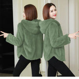 Thickened Velvet Coral Fleece Coat, Women's Winter Double-sided Fleece Hooded Warm Sweater, Zipper Cardigan Jacket