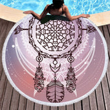 Bohemian Microfiber Round Beach Towel – Quick-dry Tassel Picnic & Pool Mat