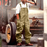 Men’s Casual Cargo Suspender Overalls – Retro Loose Fit Jumpsuit for Daily Wear