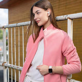 Women's Autumn and Winter Lamb Wool, Stand Up Collar Cardigan Sweatshirt
