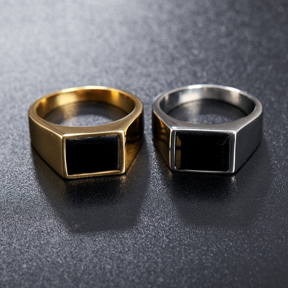 Men's Titanium Steel Ring with Simple Personality, Trendy Jewelry