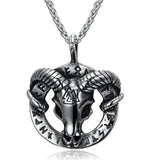 Vintage Nordic Rune Necklaces for Men, Stainless Steel Norse Runes Viking Pagan Elder Futhark Pendant, Amulet Fashion Jewelry