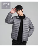 Plus-size Men's Solid Color, Simple Stand-up Collar, Slim-fit Warm Cotton Puffer Jacket