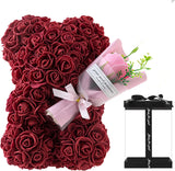 Rose Bear, Preserved Fake Flower, Valentine's Day, Birthday Present
