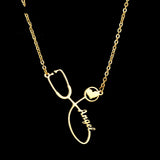 Creative Stainless Steel Love Stethoscope Clavicle Chain Tide