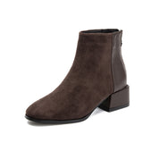 Retro Square Heel Pointed Toe Ankle Boots, Fashion Versatile Chelsea Women's Shoes
