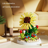 Small Particle Building Blocks Flower Toy, Assembled Gift Preserved Flower Ornaments