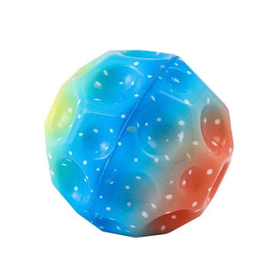 Colorful Hole Soft Bouncy Ball, Anti-fall Moon Shape Porous Bouncy Ball, Kids' Indoor Toys, Ergonomic Design Elastic Ball (Pack of 2)