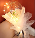 LED Luminous Balloon Rose Bouquet, Transparent Bobo Ball Rose
