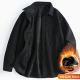 Men’s Retro Corduroy Long-sleeve Shirt with Warm Lining