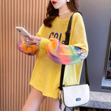 Round Neck Women's Wide-sleeved Lace Letter Printed Sweater