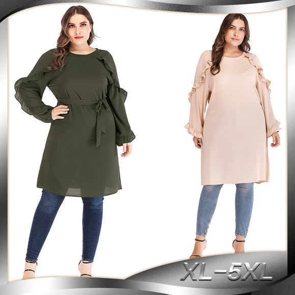 Muslim Long Sleeves Round Neck Mother's or Wife's Dress