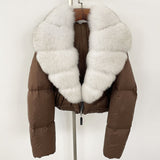 Fox Fur Collar Thick Short Down Jacket