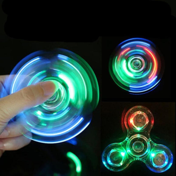 Crystal Gyro with Light Transparent Fingertip, Three-leaf Colorful Lights